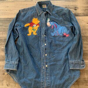 Vintage Disney jean shirt with appliques.  Sz small.